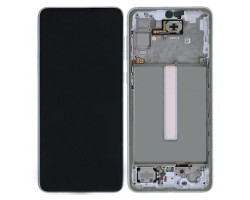 Kijelző Samsung Galaxy A33 5G (SM-A336) (lcd, érintőpanel, átvezető fóliával, előlap kerettel) GH82-28143B fehér